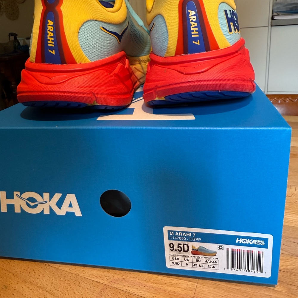 Hoka Arahi 7 Running Shoes in Light Blue and Yellow size 9.5 - Picture 3 of 5